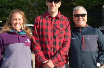 (From left) Carlee Wood, Matt Todd, and Bob Sutcliffe were on hand to cheer the cyclists on