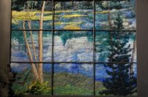 The view out this 'window' is the pond at Morgan House