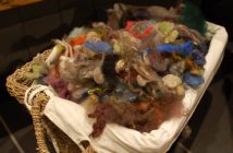 Pam dyes the wool by hand