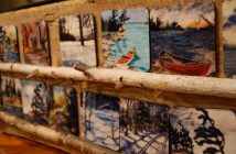 Images of Pam's watercolour with wool translate well to other objects like coasters...