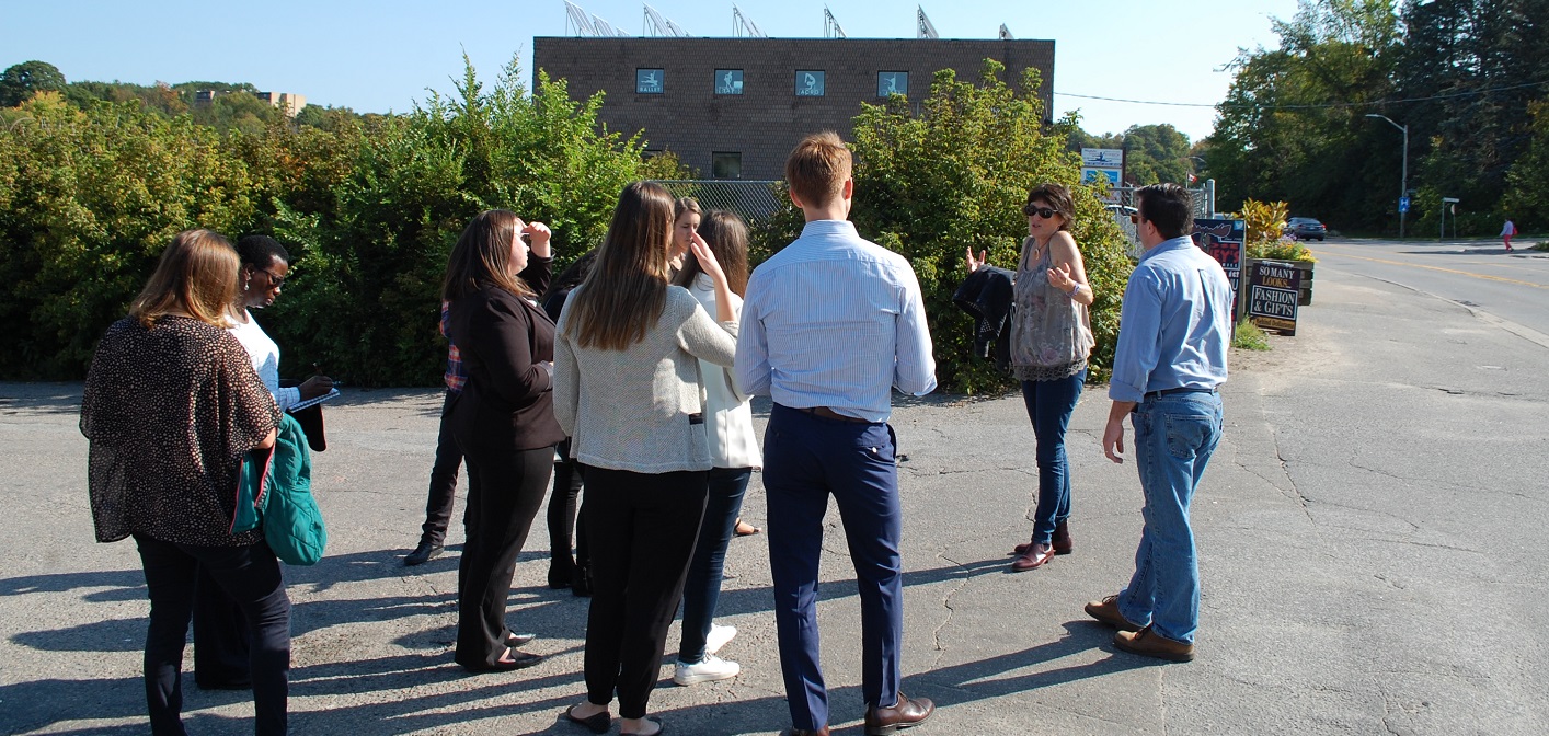 Ryerson Master of Planning students took a tour of the Brendale Square area