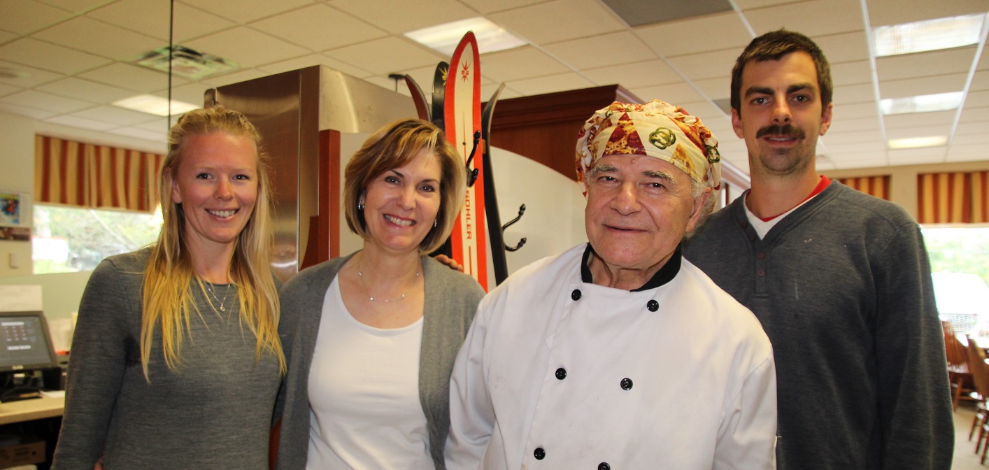 Jenny Spring, Bessie and Dino Georgas and Oliver Wolfe are all smiles as they celebrate their new beginnings
