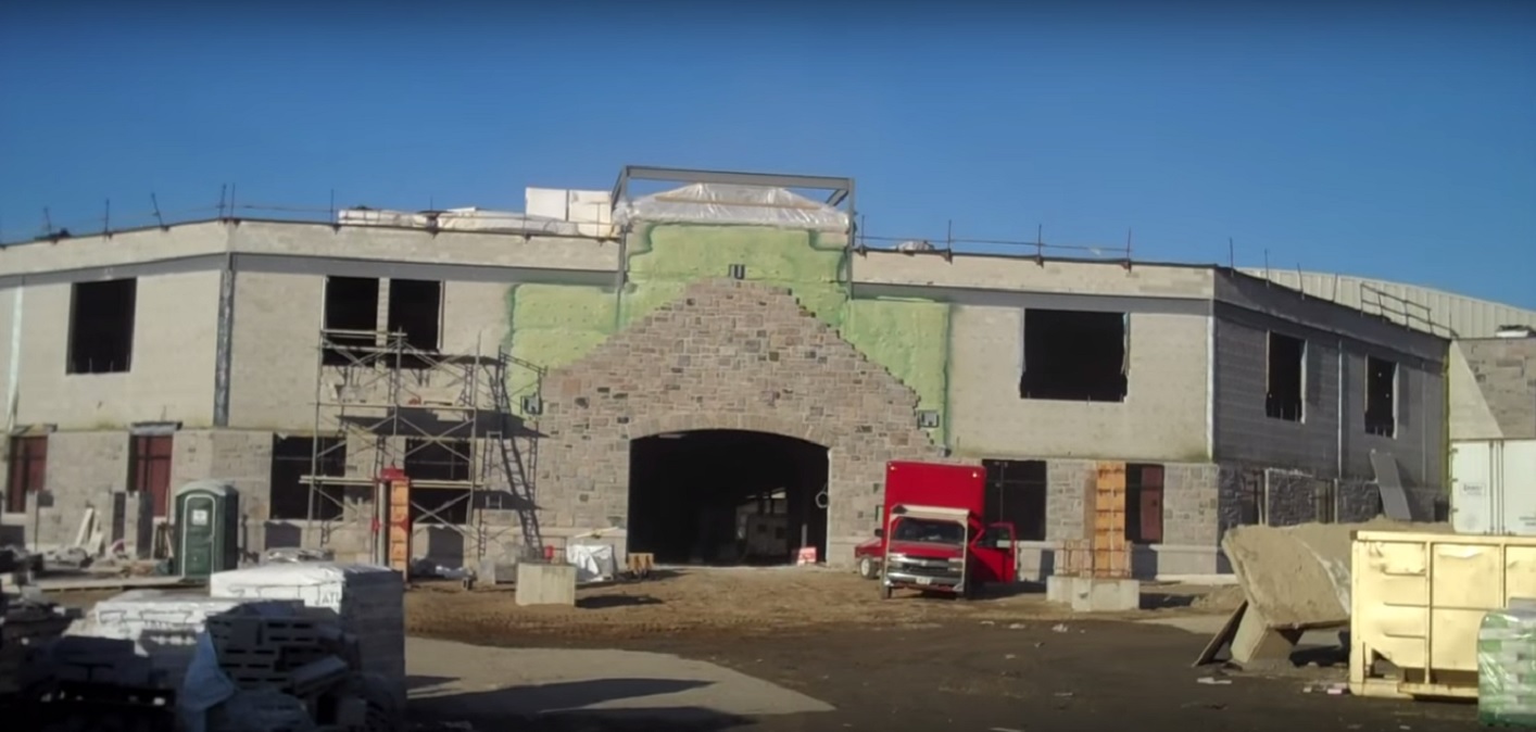 Construction of the Canada Summit Centre in November 2009 in a screenshot from video by Brian Hayden (Via YouTube)