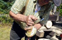 Don Lupton was demonstrating his skill and giving away souvenirs.