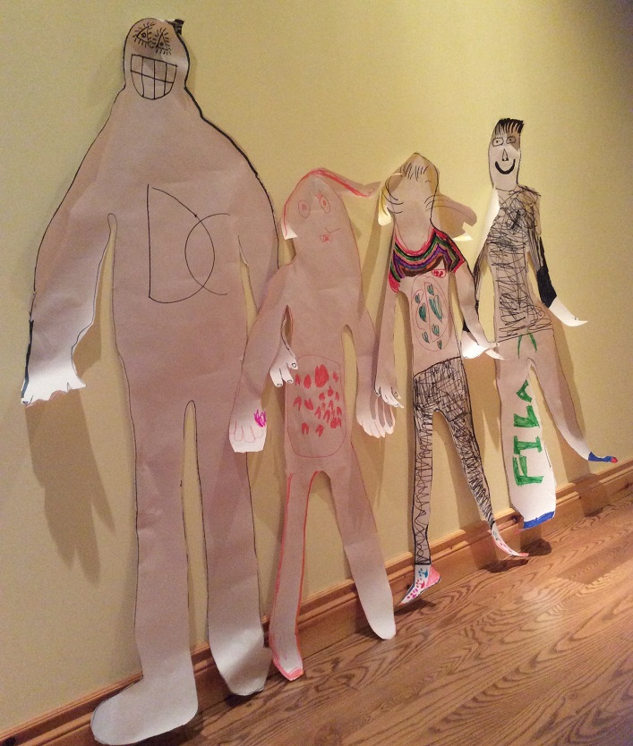 In this Children’s Support Group activity, participants created a life-size picture of themselves depicting their emotions/feelings