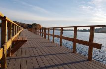 There are benches spaced along the floating trail for people to enjoy the view