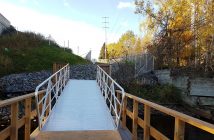 The trail extension connects with Lakeshore Road on the west side of Highway 11