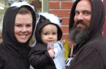 Skunk family (from left) Lisa, Max and Brad Elford