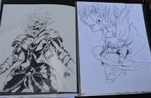 Jennifer was able to replicate a drawing of Marvel Comic's Ghost Rider (left). The opposite image is a quick sketch of a character she made up.