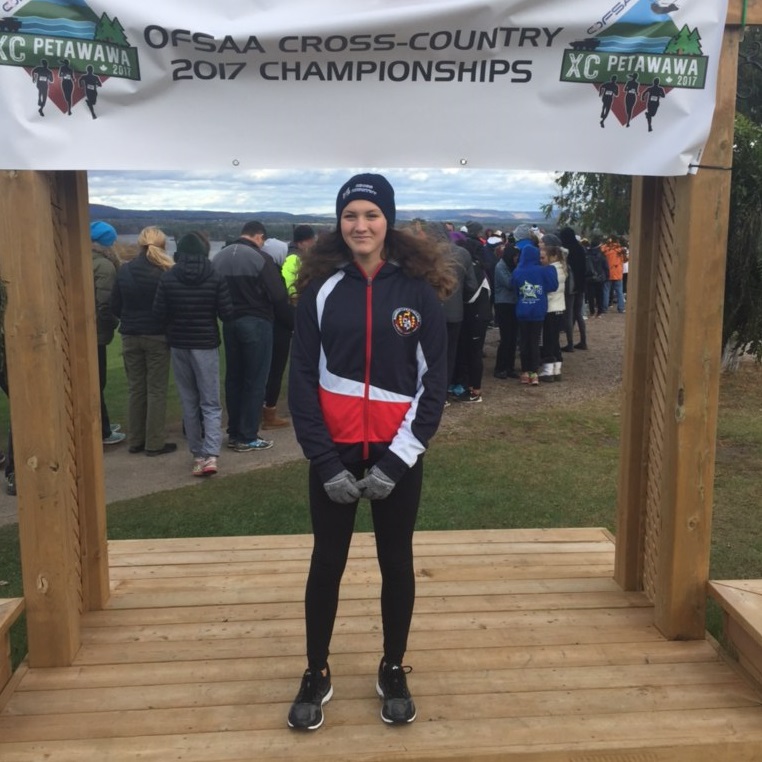 Rosseau Lake College student Angeline Carreau at the OFSAA XC 2017 championships (supplied photo)