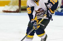 Huntsville Otters #15 Avery Shirtliff scored a hat trick.