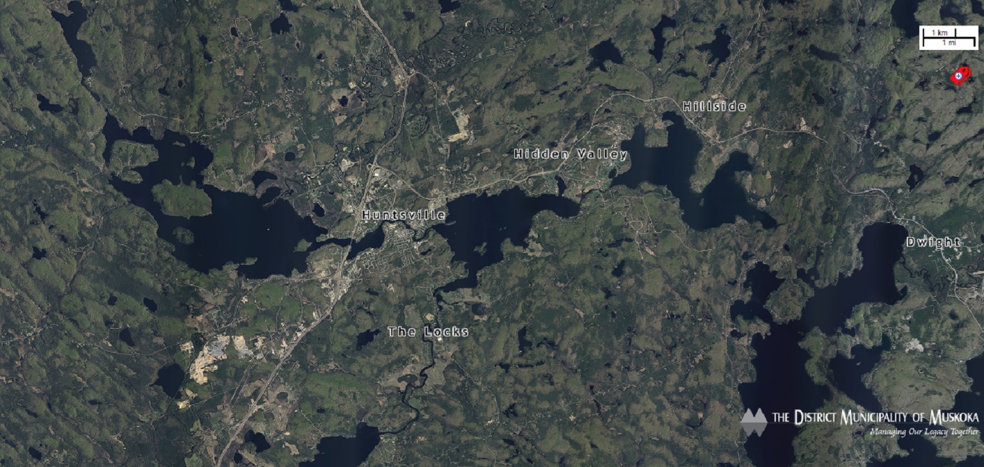 A screenshot from the District’s Air Photo Map 2013 (map.muskoka.on.ca)