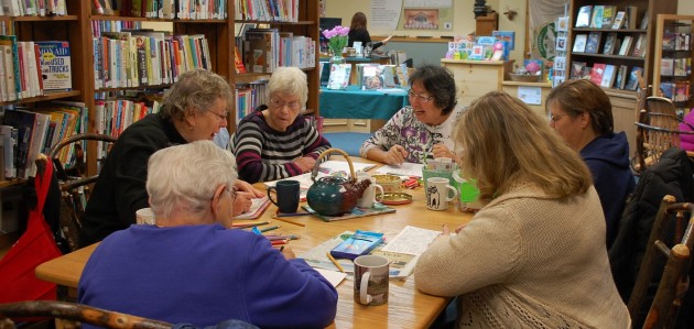 The Shading Ladies add some fun colour to Dwight Public Library’s art gallery