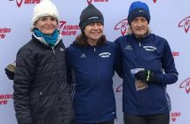 Kim Russell Brooks (left) placed third in the women 60-69 group