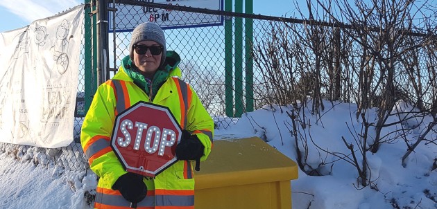 New LED stop signs for crossing guards help increase safety in school zones