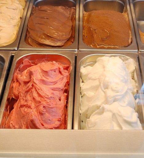 In the summer months, Affogato will offer 24 varieties of gelato at a time. Some favourites, like these, will almost always be available.