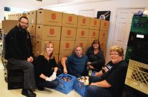 Salvation Army Huntsville's Major Darren Wiseman with volunteers