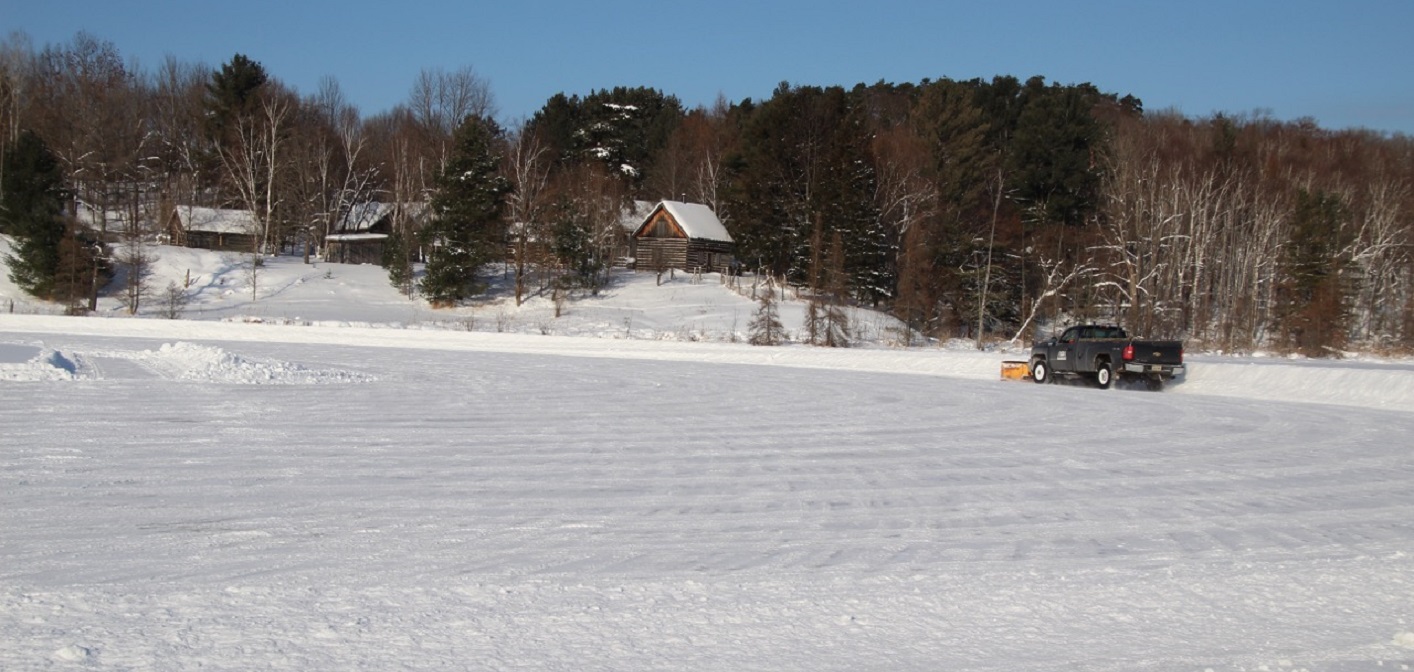 Huntsville’s Parks and Cemeteries crew is getting Cann Lake ready for skating (Photo: Liz Rice)