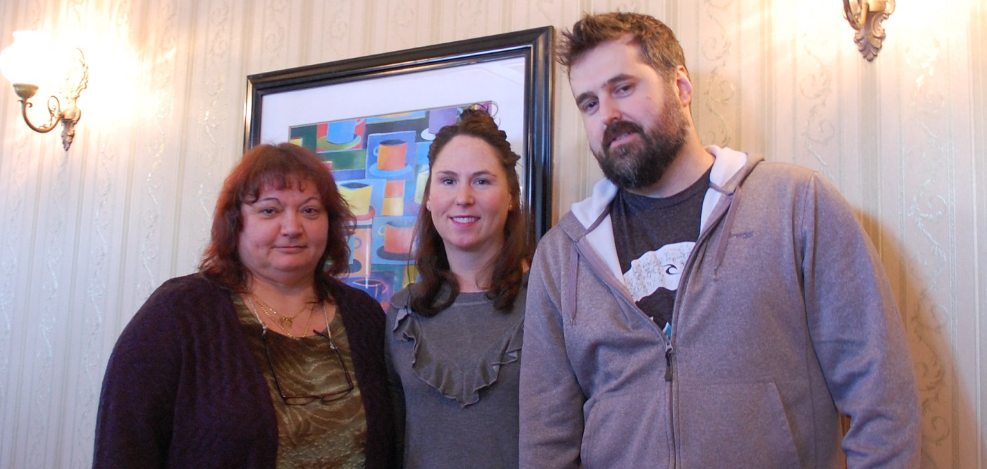 New owners of The Artisan House, host Becki Steele (centre) and Chef Reto Ballat (right) with Eve Lucchetta, former host and co-owner of La Dolce Vita Trattoria
