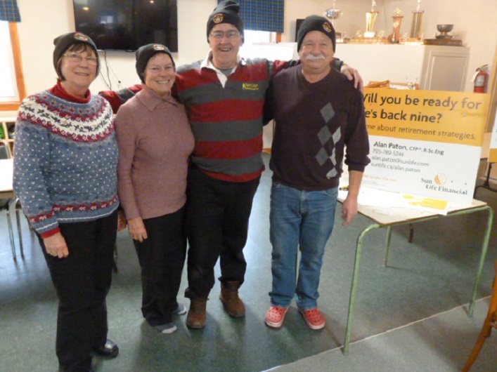 Third place team (from left) lead Jeannine Calvin, vice Barb Saunders, second Ted Bionda and skip Mark Maslen