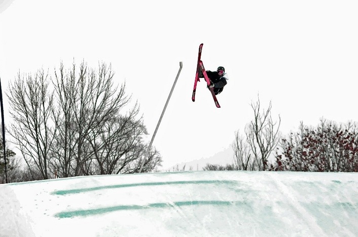 Kyle Mattice shows off one of his best tricks in a jump during the 2018 Timber Tour stop at Hidden Valley Highlands Ski Area