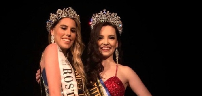 Miss Petite Model Universe, Ciara Thompson (right) with Miss Teen Model Universe, Sara Izaguirre, from Venezuela