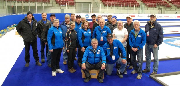 Local volunteers help turn the Don Lough Arena into a world-class curling facility for Ontario Tankard