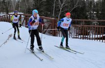 5 km racers ski over the bridge (Photo: Roy Montgomery)