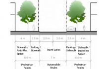 Main Street concept with moveable bollards (Source: 2010 Community Improvement Plan)
