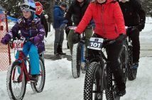 The Newbies and Kids rode the Muskoka Winter Bike Fest course together