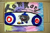 Art by local students brightens the hallway leading to Muskoka Moosies (Photo: Dawn Huddlestone)