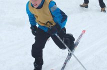 Tawingo Biathlon 14 Adam Yungblut of Spruce Glen sprints off the start line on his way to a third place finish in the grade 5/6 boys race