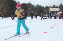 Anaielle Gray of HPS is off to a determined start in the grade 5/6 girls race