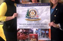 (From left) Pamela Mcluskey, Brandy Strelec, and Kim O'Grady from the Rotary Club of Huntsville
