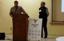 Huntsville Mayor Scott Aitchison thanks the volunteers for their commitment to next year's Ontario 55+ Winter Games
