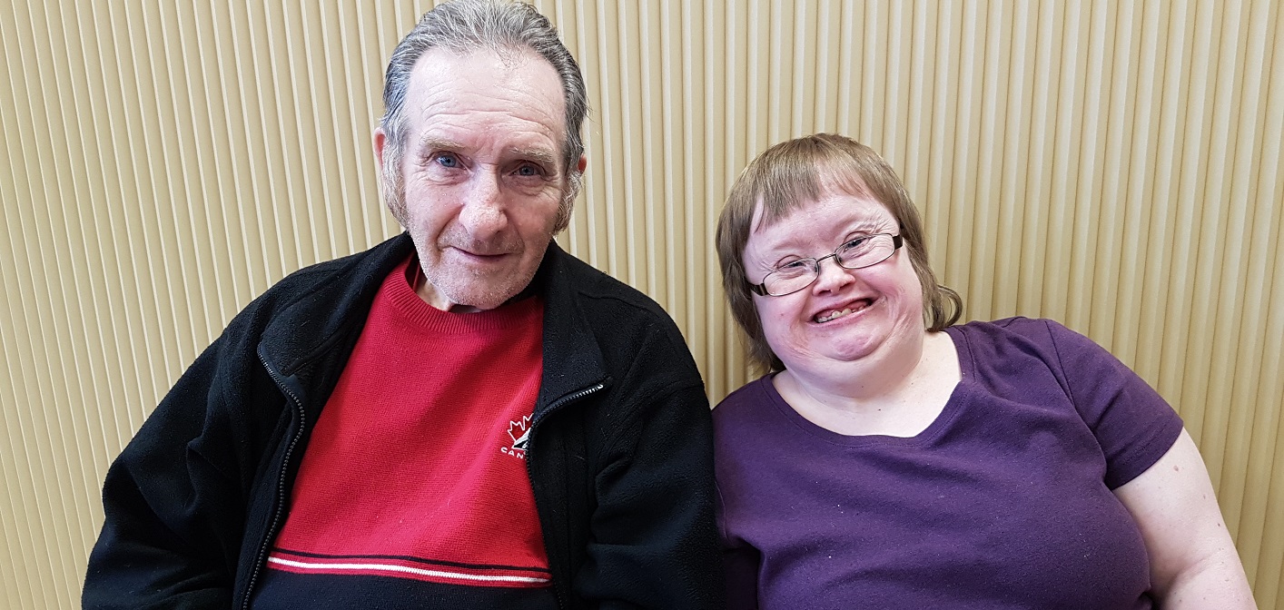 Rex Malloy (left) and Bonnie Hallam at the Community Living Huntsville open house