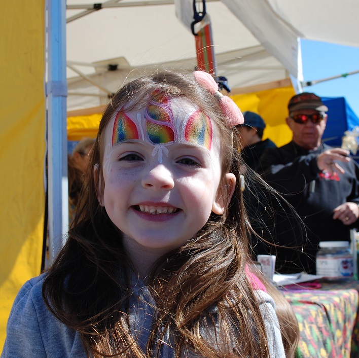 Scarlett Groomes was transformed into a unicorn by Painted Kids face painting