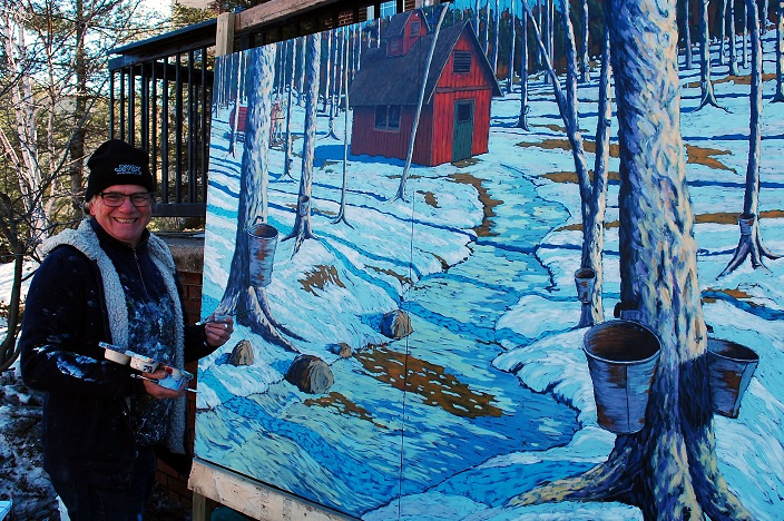 Local artist Gerry Lantaigne invited festival goers to add a stroke or two to his original painting, The Sugar Shack