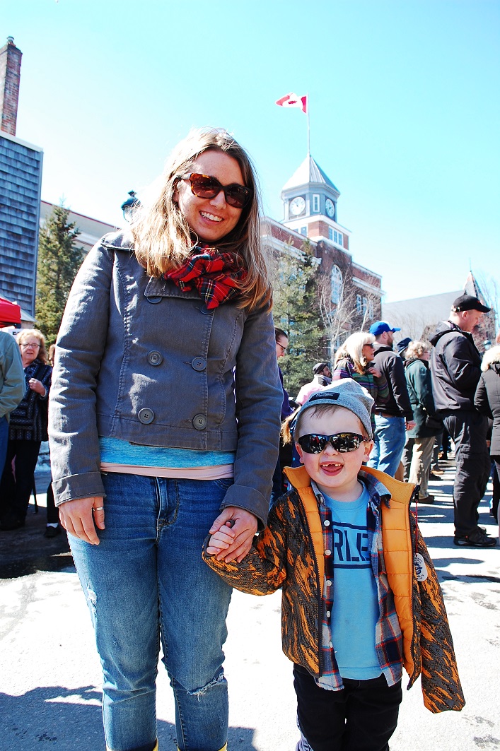 Wyatt Hill (right) shows off his new smile with his aunt Amanda Hill
