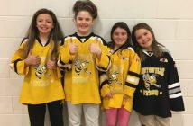(From left) Riverside students Rebeyka Henn, Ava Solman, Kristen Marshall, and Rosie Creasor (Photo: Cheyenne Wood)