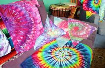Like Jason said, there isn't an item he hasn't dyed. Here, you can see the contrast between direct die (the t-shirt) and ice-dye. Direct dye gives a bolder colour.