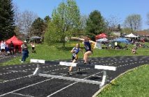 Emma Punkari (left) and Abby Fawcett in the Steeplechase (Photo: Catherine Smith)
