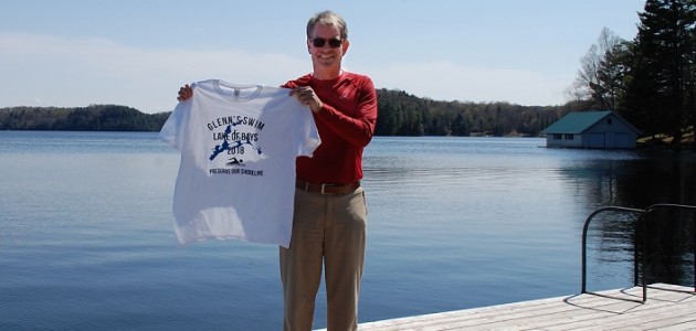 Glenn Vickery is swimming around Lake of Bays to raise awareness for shoreline preservation