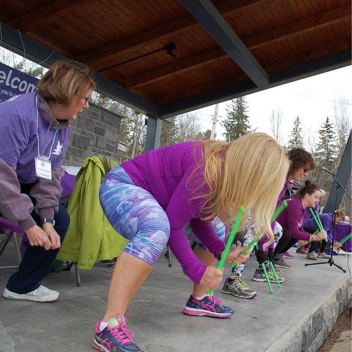 Motivations Fitness led the crowd in a pound warm-up