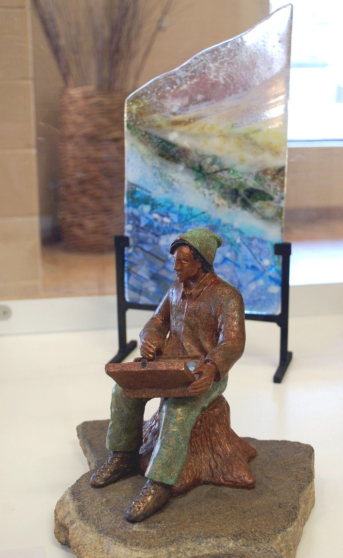 Tom Thomson by Brenda Wainman Goulet (foreground) and Early Spring by Susan Higgins