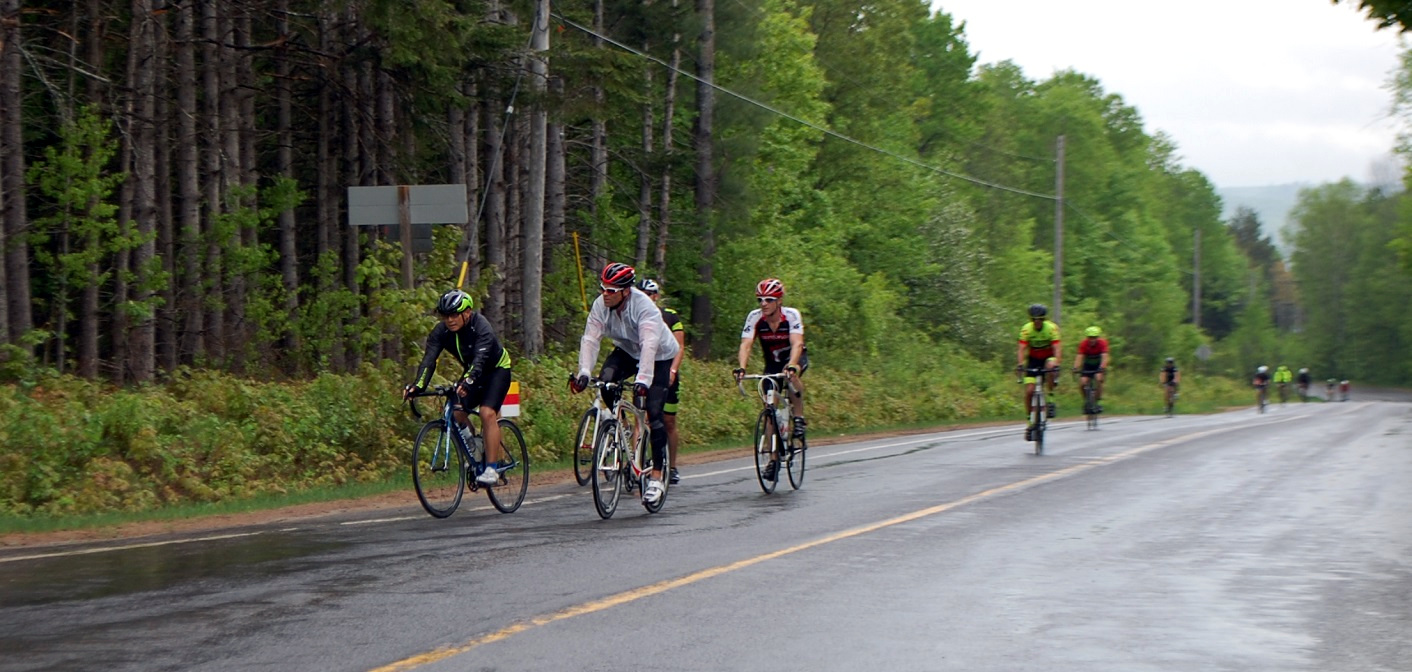 Participants on the 96km/105km route enjoyed forest-lined roads like South Portage, pictured here, and views of Lake of Bays.