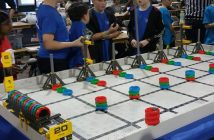 The VEX IQ robotics team at the Skills Ontario competition