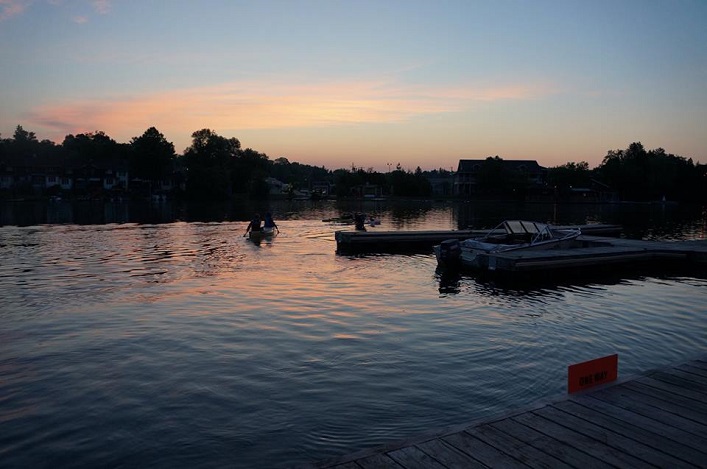 Paddlers enjoyed a beautiful sunrise on Sunday morning (Photo: Muskoka River X / Facebook)