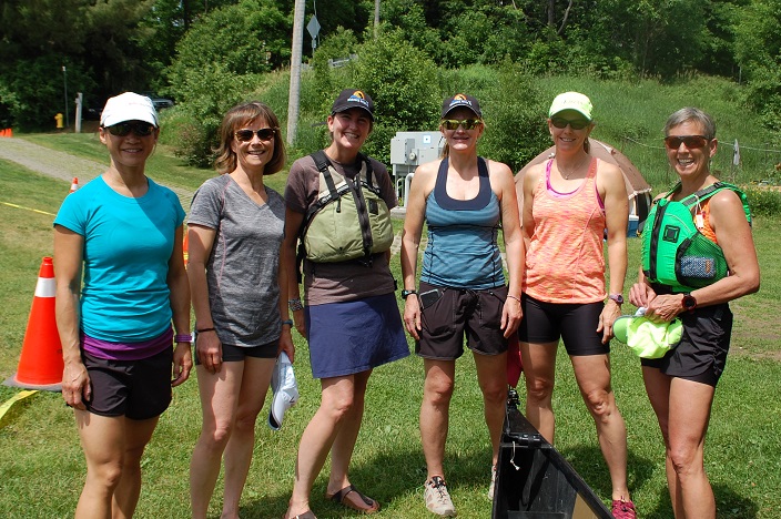 Relay team Taking a Break from Running (from left) Melanie Mar, Jennifer MacMillan, Justine Brown, Megan Stephenson, Deanna Levine and Jane Wolfe