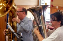 Tuba players from the Muskoka Concert Band in rehearsal at the Utterson Community Centre
